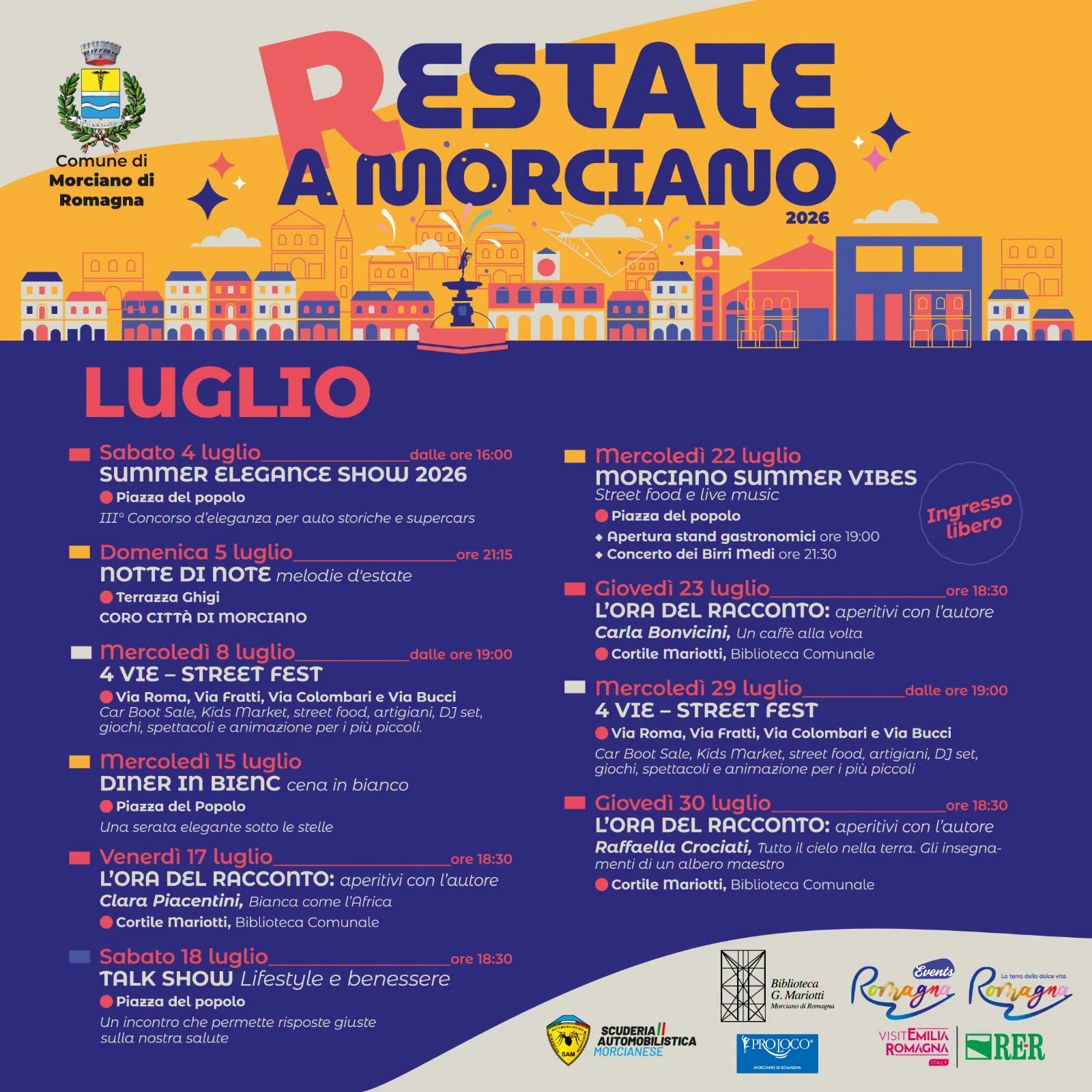 Restate a Morciano 2026: programma eventi di luglio